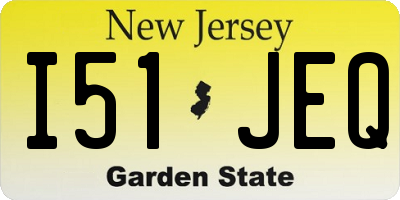 NJ license plate I51JEQ
