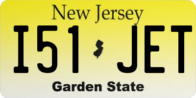 NJ license plate I51JET