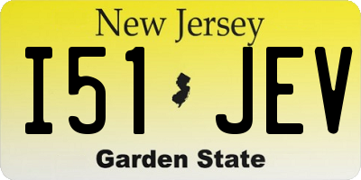 NJ license plate I51JEV