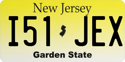NJ license plate I51JEX