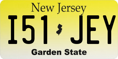 NJ license plate I51JEY