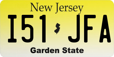 NJ license plate I51JFA