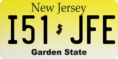NJ license plate I51JFE