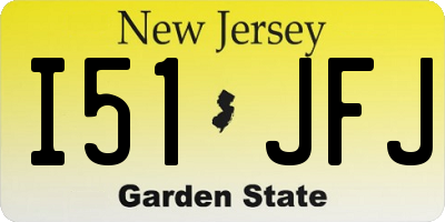 NJ license plate I51JFJ