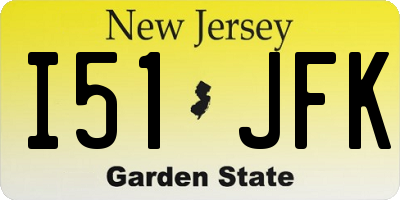 NJ license plate I51JFK