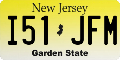 NJ license plate I51JFM