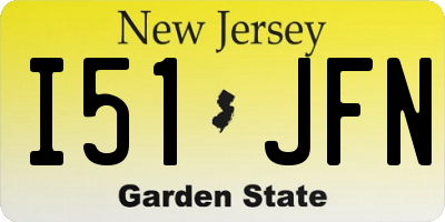 NJ license plate I51JFN