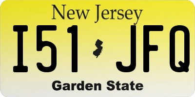 NJ license plate I51JFQ