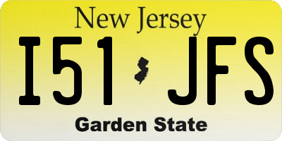 NJ license plate I51JFS