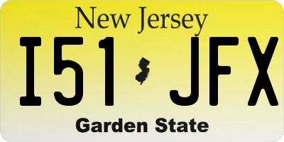 NJ license plate I51JFX