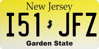 NJ license plate I51JFZ