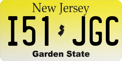 NJ license plate I51JGC
