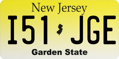 NJ license plate I51JGE