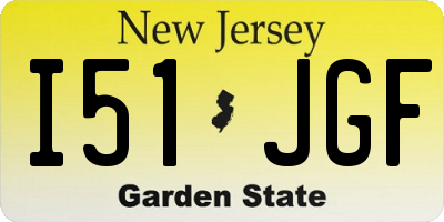 NJ license plate I51JGF