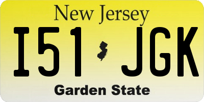 NJ license plate I51JGK