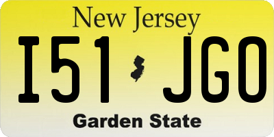 NJ license plate I51JGO