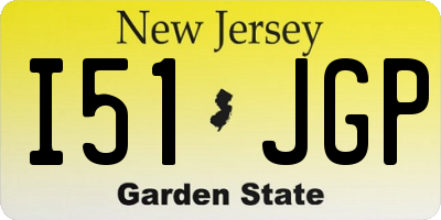 NJ license plate I51JGP