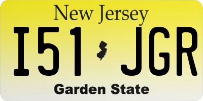 NJ license plate I51JGR