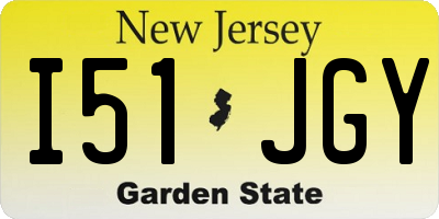 NJ license plate I51JGY