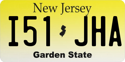 NJ license plate I51JHA