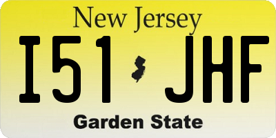 NJ license plate I51JHF