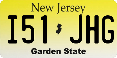 NJ license plate I51JHG