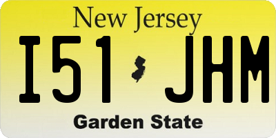 NJ license plate I51JHM