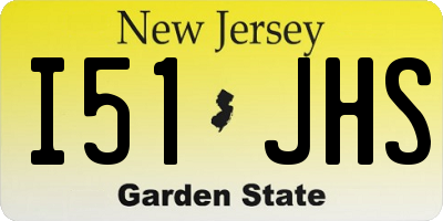 NJ license plate I51JHS