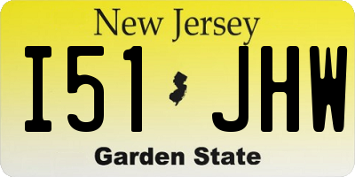 NJ license plate I51JHW