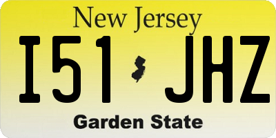 NJ license plate I51JHZ
