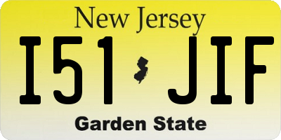 NJ license plate I51JIF