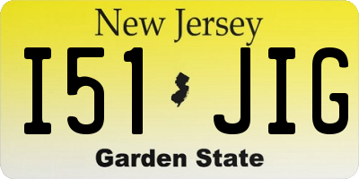 NJ license plate I51JIG
