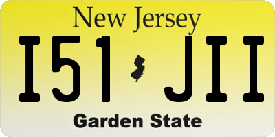 NJ license plate I51JII