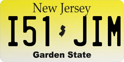 NJ license plate I51JIM