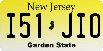 NJ license plate I51JIO