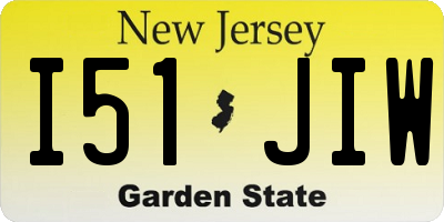 NJ license plate I51JIW