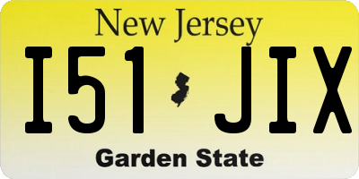 NJ license plate I51JIX