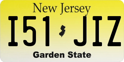 NJ license plate I51JIZ