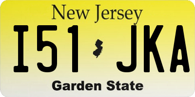 NJ license plate I51JKA