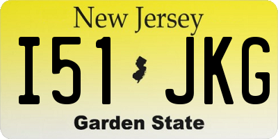 NJ license plate I51JKG