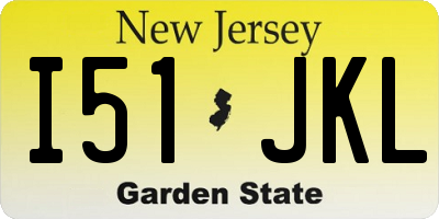 NJ license plate I51JKL