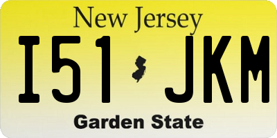 NJ license plate I51JKM