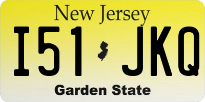 NJ license plate I51JKQ