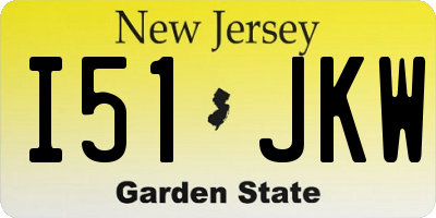 NJ license plate I51JKW