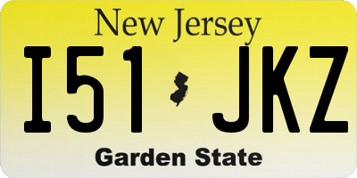 NJ license plate I51JKZ