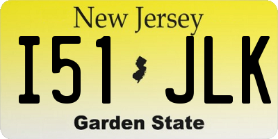 NJ license plate I51JLK