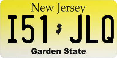 NJ license plate I51JLQ