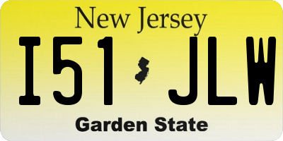 NJ license plate I51JLW