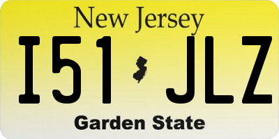 NJ license plate I51JLZ
