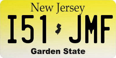 NJ license plate I51JMF